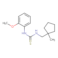 Chemical structure of 1-(2-methoxyphenyl)-3-[(1-methylcyclopentyl)methyl]thiourea - CSSB02016710714