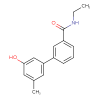 Chemical structure of N-ethyl-3'-hydroxy-5'-methyl-[1,1'-biphenyl]-3-carboxamide - CSSB00150704855