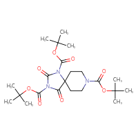 Chemical structure of 1,3,8-tri-tert-butyl 2,4-dioxo-1,3,8-triazaspiro[4.5]decane-1,3,8-tricarboxylate - CSSB00010007831