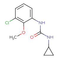 Chemical structure of 1-(3-chloro-2-methoxyphenyl)-3-cyclopropylurea - CSSB01994263367
