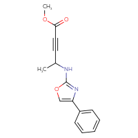 Chemical structure of methyl 4-[(4-phenyl-1,3-oxazol-2-yl)amino]pent-2-ynoate - CSSB21495846542