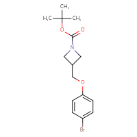 Chemical structure of tert-butyl 3-[(4-bromophenoxy)methyl]azetidine-1-carboxylate - CSSB00011097005