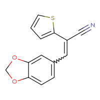 Chemical structure of 3-(2H-1,3-benzodioxol-5-yl)-2-(thiophen-2-yl)prop-2-enenitrile - CSSB02125603230