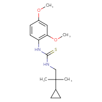 Chemical structure of 3-(2-cyclopropyl-2-methylpropyl)-1-(2,4-dimethoxyphenyl)thiourea - CSSB21432451386