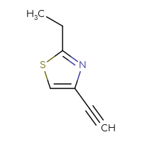 Chemical structure of 2-ethyl-4-ethynyl-1,3-thiazole - CSSB00014670293