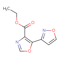 Chemical structure of ethyl 5-(1,2-oxazol-3-yl)-1,3-oxazole-4-carboxylate - CSSB00011554264