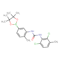 Chemical structure of 3-(2,6-dichloro-3-methylphenyl)-1-[2-methyl-5-(4,4,5,5-tetramethyl-1,3,2-dioxaborolan-2-yl)phenyl]urea - CSSB21332091167