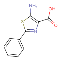 Chemical structure of 5-amino-2-phenyl-1,3-thiazole-4-carboxylic acid - CSSB00012787952