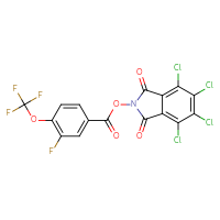 Chemical structure of 4,5,6,7-tetrachloro-1,3-dioxo-2,3-dihydro-1H-isoindol-2-yl 3-fluoro-4-(trifluoromethoxy)benzoate - CSSB20270128708