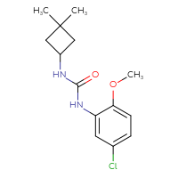 Chemical structure of 1-(5-chloro-2-methoxyphenyl)-3-(3,3-dimethylcyclobutyl)urea - CSSB02017959837
