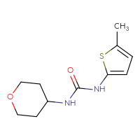 Chemical structure of 3-(5-methylthiophen-2-yl)-1-(oxan-4-yl)urea - CSSB01994233823