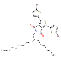 Chemical structure of 1,3-bis(5-bromothiophen-2-yl)-5-(2-hexyldecyl)-4H,5H,6H-thieno[3,4-c]pyrrole-4,6-dione - CSSB20621209578