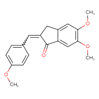 Chemical structure of 5,6-dimethoxy-2-[(4-methoxyphenyl)methylidene]-2,3-dihydro-1H-inden-1-one - CSSB00025730402