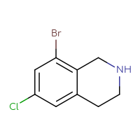 Chemical structure of 8-bromo-6-chloro-1,2,3,4-tetrahydroisoquinoline - CSSB00012945090