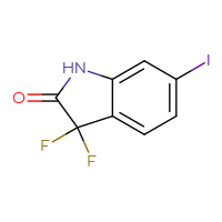 Chemical structure of 3,3-difluoro-6-iodo-2,3-dihydro-1H-indol-2-one - CSSB20504701639