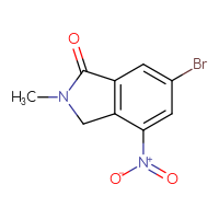 Chemical structure of 6-bromo-2-methyl-4-nitro-2,3-dihydro-1H-isoindol-1-one - CSSB03496528986