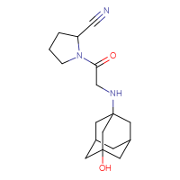 Chemical structure of 1-{2-[(3-hydroxyadamantan-1-yl)amino]acetyl}pyrrolidine-2-carbonitrile - CSSB00020617379