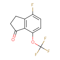 Chemical structure of 4-fluoro-7-(trifluoromethoxy)-2,3-dihydro-1H-inden-1-one - CSSB02498272251