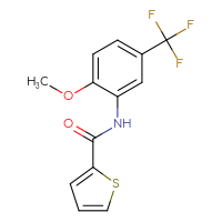 Chemical structure of N-[2-methoxy-5-(trifluoromethyl)phenyl]thiophene-2-carboxamide - CSSB00121655875