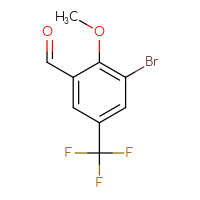 Chemical structure of 3-bromo-2-methoxy-5-(trifluoromethyl)benzaldehyde - CSSB00021056705