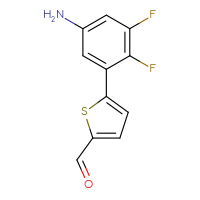 Chemical structure of 5-(5-amino-2,3-difluorophenyl)thiophene-2-carbaldehyde - CSSB00102700661
