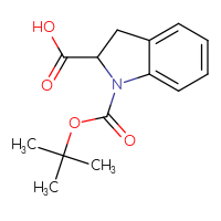 Chemical structure of 1-[(tert-butoxy)carbonyl]-2,3-dihydro-1H-indole-2-carboxylic acid - CSSB00000687758