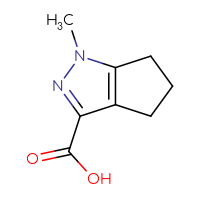 Chemical structure of 1-methyl-1H,4H,5H,6H-cyclopenta[c]pyrazole-3-carboxylic acid - CSSB00000095454