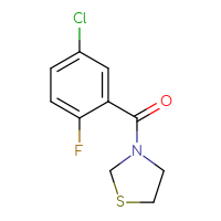 Chemical structure of 3-(5-chloro-2-fluorobenzoyl)-1,3-thiazolidine - CSSB01004756956