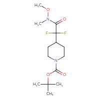 Chemical structure of tert-butyl 4-{difluoro[methoxy(methyl)carbamoyl]methyl}piperidine-1-carboxylate - CSSB02109481565