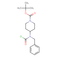 Chemical structure of tert-butyl 4-[benzyl(chlorocarbonyl)amino]piperidine-1-carboxylate - CSSB06256253633