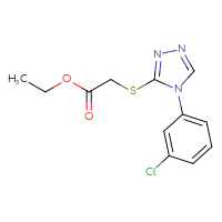 Chemical structure of ethyl 2-{[4-(3-chlorophenyl)-4H-1,2,4-triazol-3-yl]sulfanyl}acetate - CSSB00104328373