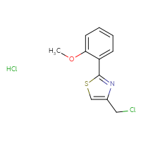 Chemical structure of 4-(chloromethyl)-2-(2-methoxyphenyl)-1,3-thiazole hydrochloride - CSSB00000684265