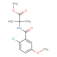 Chemical structure of methyl 2-[(2-chloro-5-methoxyphenyl)formamido]-2-methylpropanoate - CSSB06308368259