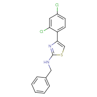 Chemical structure of N-benzyl-4-(2,4-dichlorophenyl)-1,3-thiazol-2-amine - CSSB00000168971