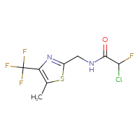 Chemical structure of 2-chloro-2-fluoro-N-{[5-methyl-4-(trifluoromethyl)-1,3-thiazol-2-yl]methyl}acetamide - CSSB21332168469