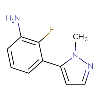 Chemical structure of 2-fluoro-3-(1-methyl-1H-pyrazol-5-yl)aniline - CSSB00022000084