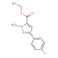 Chemical structure of ethyl 3-(4-fluorophenyl)-1-methyl-1H-pyrazole-5-carboxylate - CSSB00103155811