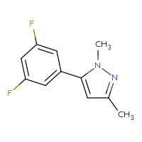 Chemical structure of 5-(3,5-difluorophenyl)-1,3-dimethyl-1H-pyrazole - CSSB01736971934