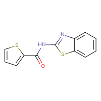 Chemical structure of N-(1,3-benzothiazol-2-yl)thiophene-2-carboxamide - CSSB00026373133