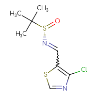 Chemical structure of (S)-N-[(4-chloro-1,3-thiazol-5-yl)methylidene]-2-methylpropane-2-sulfinamide - CSSB00024496193