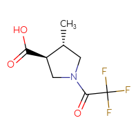 Chemical structure of (3S,4S)-4-methyl-1-(2,2,2-trifluoroacetyl)pyrrolidine-3-carboxylic acid - CSSB00014375650