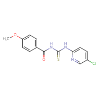 Chemical structure of 1-(5-chloropyridin-2-yl)-3-(4-methoxybenzoyl)thiourea - CSSB00121717892