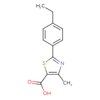 Chemical structure of 2-(4-ethylphenyl)-4-methyl-1,3-thiazole-5-carboxylic acid - CSSB00000270386