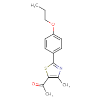 Chemical structure of 1-[4-methyl-2-(4-propoxyphenyl)-1,3-thiazol-5-yl]ethan-1-one - CSSB00000415772