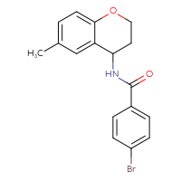 Chemical structure of 4-bromo-N-(6-methyl-3,4-dihydro-2H-1-benzopyran-4-yl)benzamide - CSSB06662298043