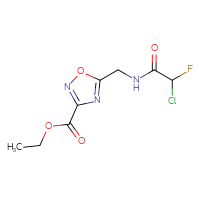 Chemical structure of ethyl 5-[(2-chloro-2-fluoroacetamido)methyl]-1,2,4-oxadiazole-3-carboxylate - CSSB21332053176