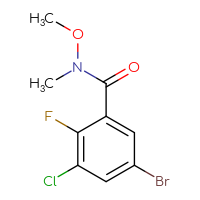 Chemical structure of 5-bromo-3-chloro-2-fluoro-N-methoxy-N-methylbenzamide - CSSB04737283914
