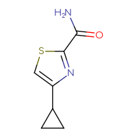 Chemical structure of 4-cyclopropyl-1,3-thiazole-2-carboxamide - CSSB00103287009
