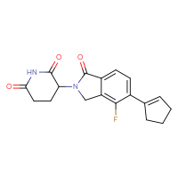Chemical structure of 3-[5-(cyclopent-1-en-1-yl)-4-fluoro-1-oxo-2,3-dihydro-1H-isoindol-2-yl]piperidine-2,6-dione - CSSB21531608461