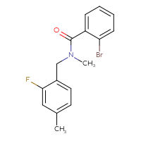 Chemical structure of 2-bromo-N-[(2-fluoro-4-methylphenyl)methyl]-N-methylbenzamide - CSSB06423688258
